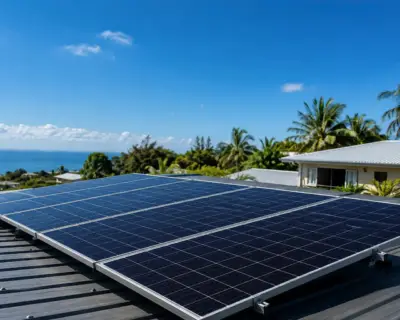 Conseiller Solar Service expliquant les étapes d'une installation de panneaux solaires à La Réunion